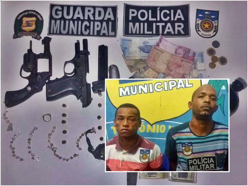 Guarda Municipal  e Policia Militar prendem dupla em Teotônio Vilela