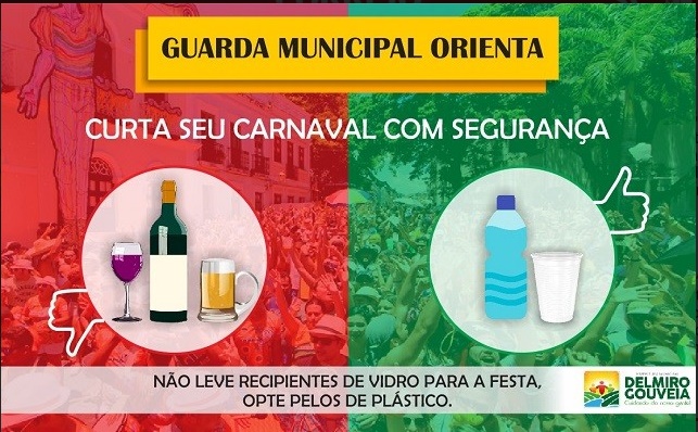 GM de Delmiro Gouveia orienta que garrafas e copos de vidro não sejam utilizados no carnaval