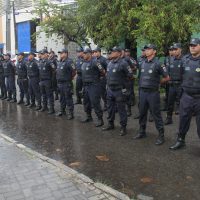 Guardas Municipais se apresentam durante cerimônia na Semscs