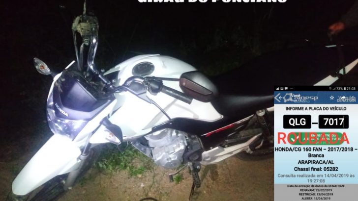 GCM de Girau do Ponciano recupera motocicleta roubada
