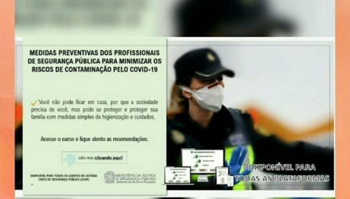 Senasp oferta curso de Medidas Preventivas Contra o Covid-19 a profissionais da Segurança Pública