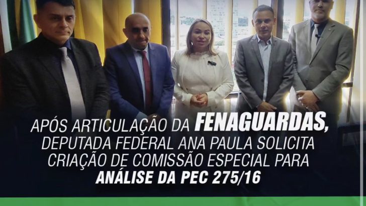 Após articulação da FENAGUARDAS, deputada federal Ana Paula solicita criação de Comissão Especial para análise da PEC 275/16