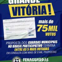 GRANDE VITÓRIA: Proposta dos Guardas Municipais no Brasil Participativo termina entre as 5 mais votadas