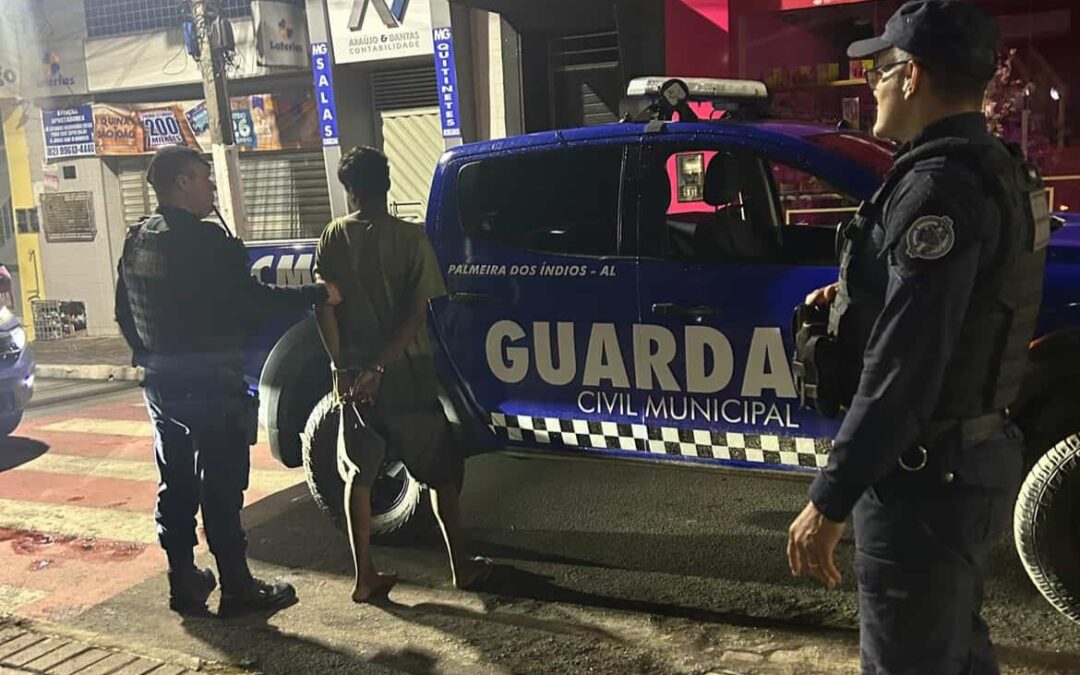 Guarda Municipal de Palmeira dos Índios cumpre mandado de prisão contra suspeito de série de furtos no comércio local